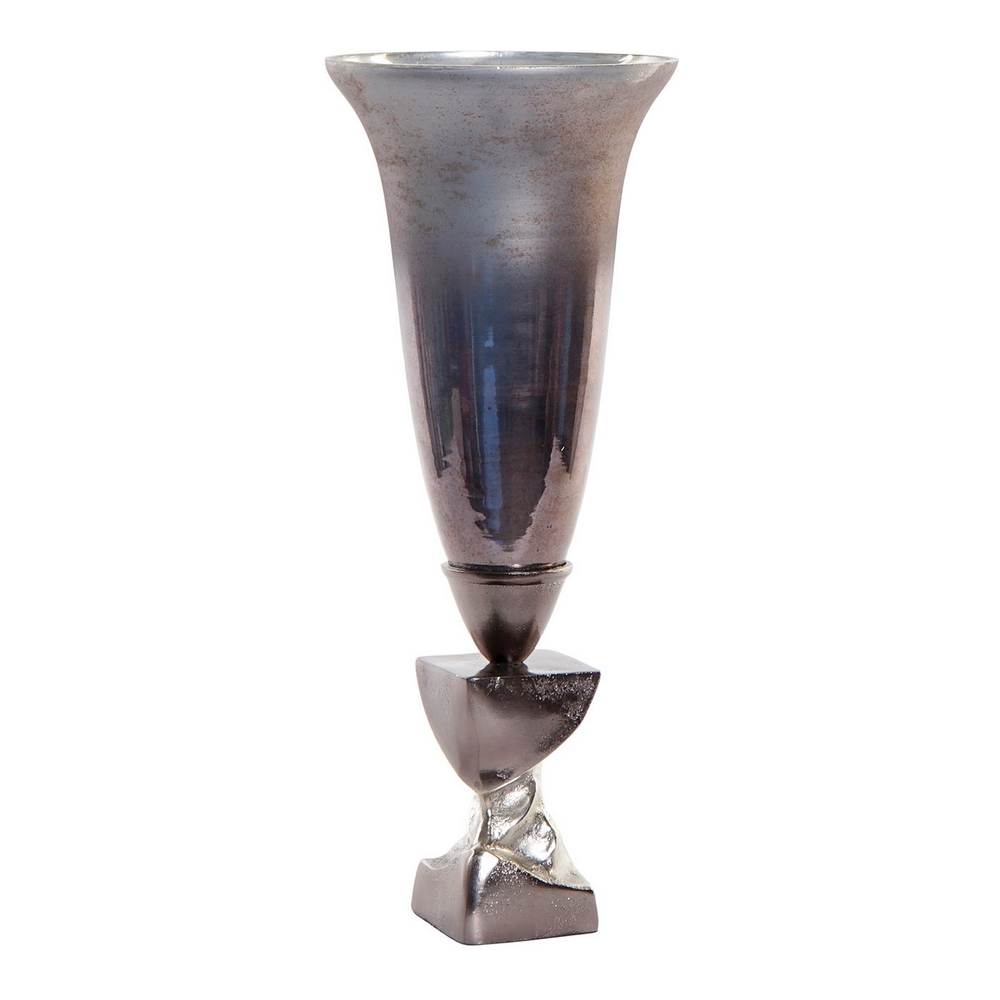 Vase DKD Home Decor Aluminium Crystal Silver (19.5 x 19.5 x 49 cm)