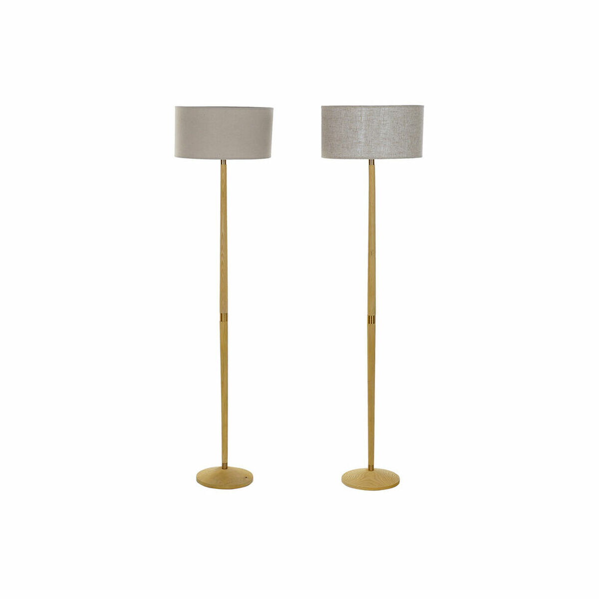 Floor Lamp DKD Home Decor Beige Metal Linen Cream 60 W Fresno (2 pcs) (40 x 40 x 155 cm)
