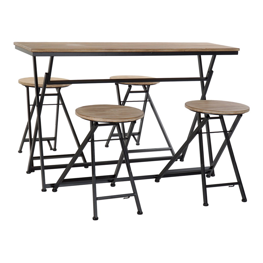 Spisebordsæt med 4 stole DKD Home Decor Metal Gran (5 pcs)