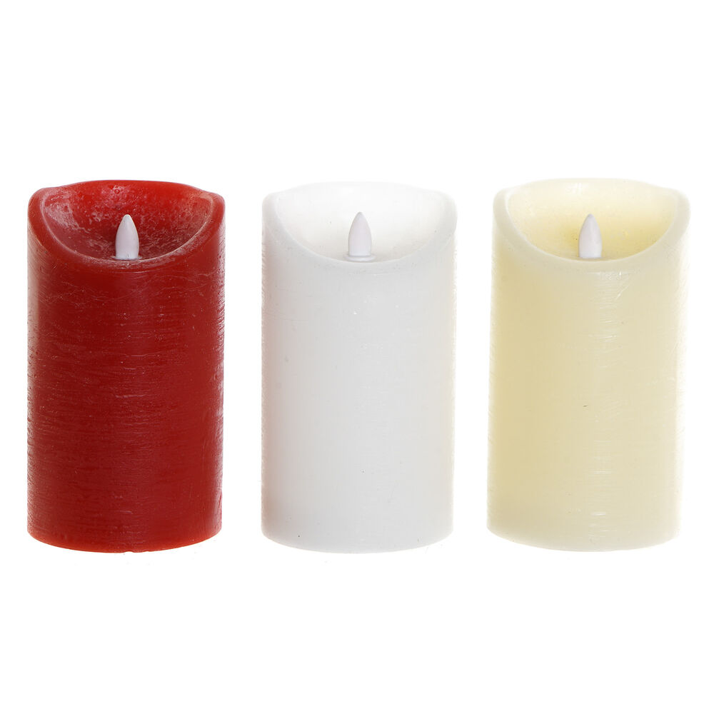 LED Candle DKD Home Decor White Red Beige (AAA) (3 pcs)