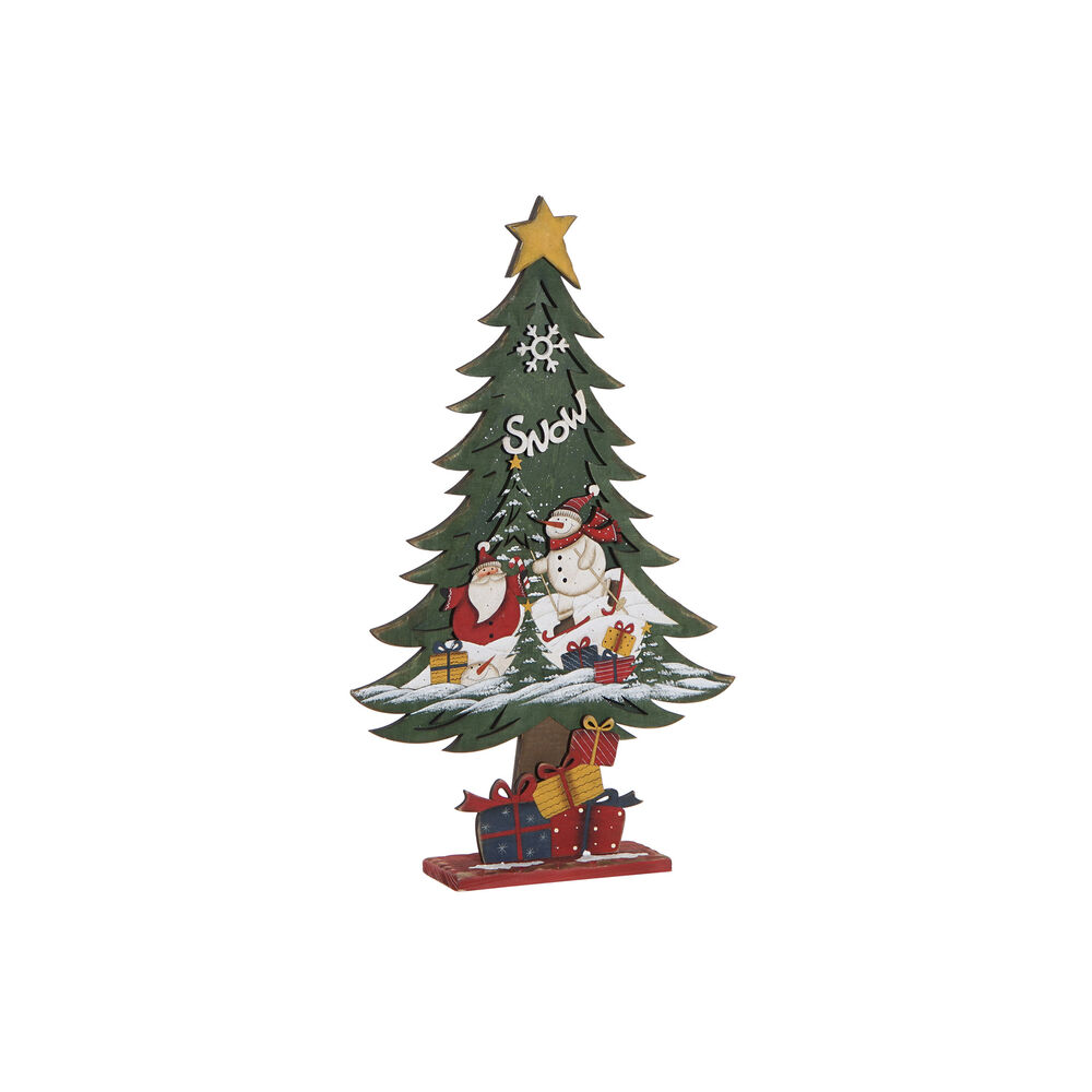 Sapin de Noël DKD Home Decor Bois LED (2 pcs) (25 x 7 x 42 cm)
