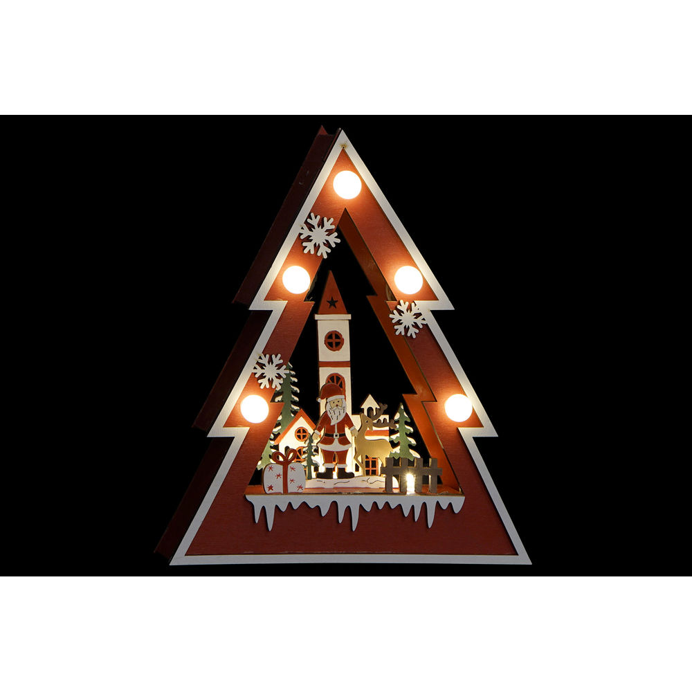 Christmas bauble DKD Home Decor Tree Wood Christmas LED (19.5 x 4 x 22 cm) (2 pcs)