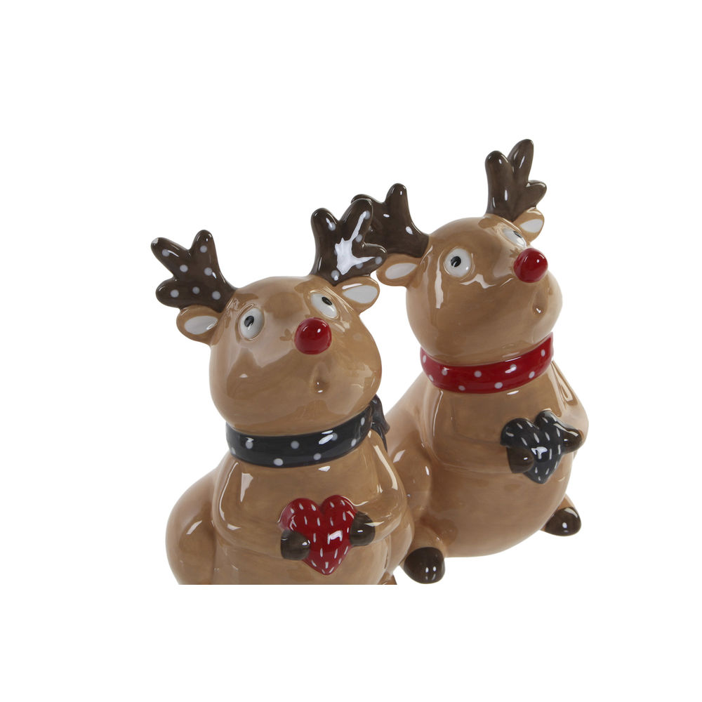 Decorative Figure DKD Home Decor Reindeer (2 pcs) (8.3 x 8 x 13 cm)
