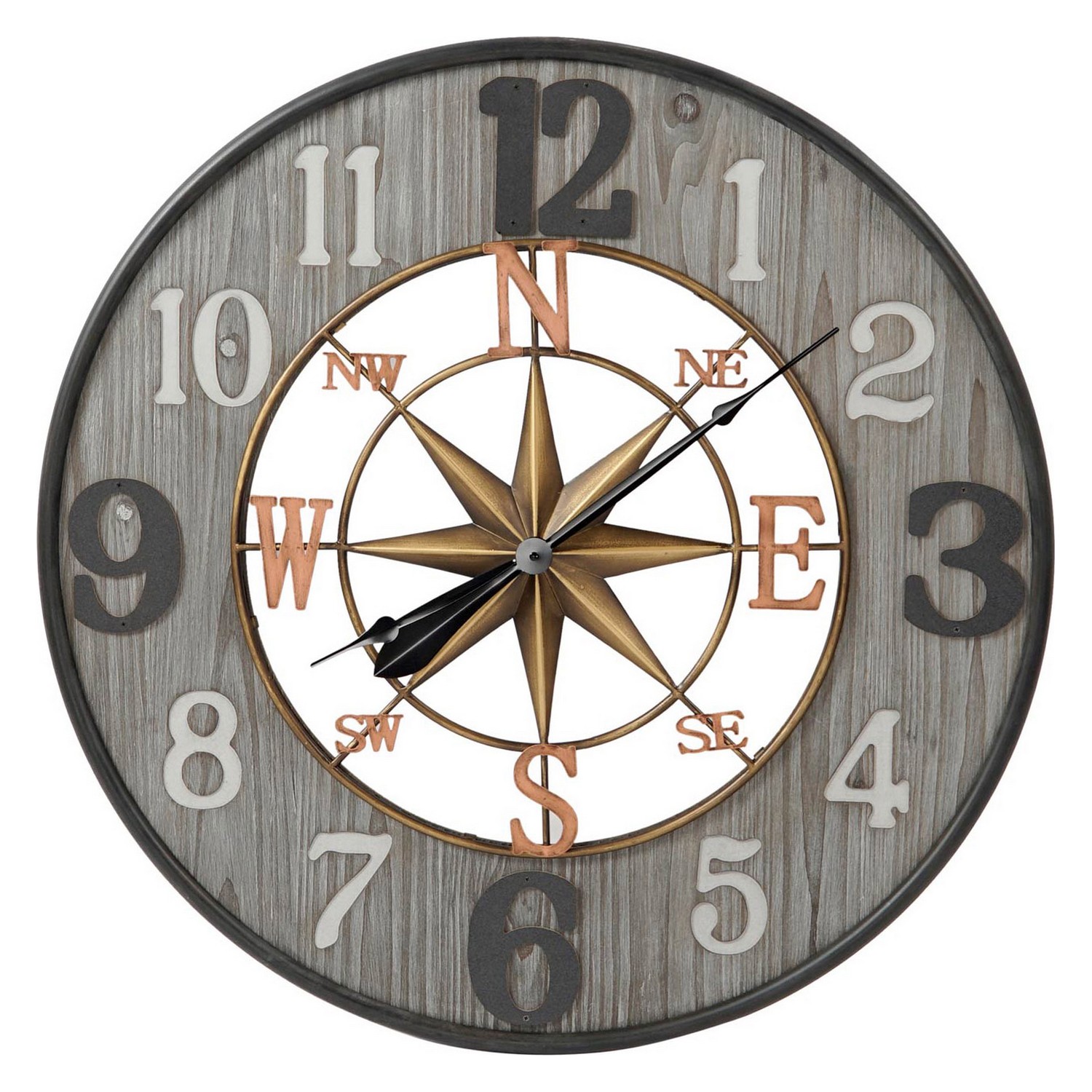 Wall Clock DKD Home Decor Star White Grey Iron Silver MDF Wood (80 x 6 x 80 cm)