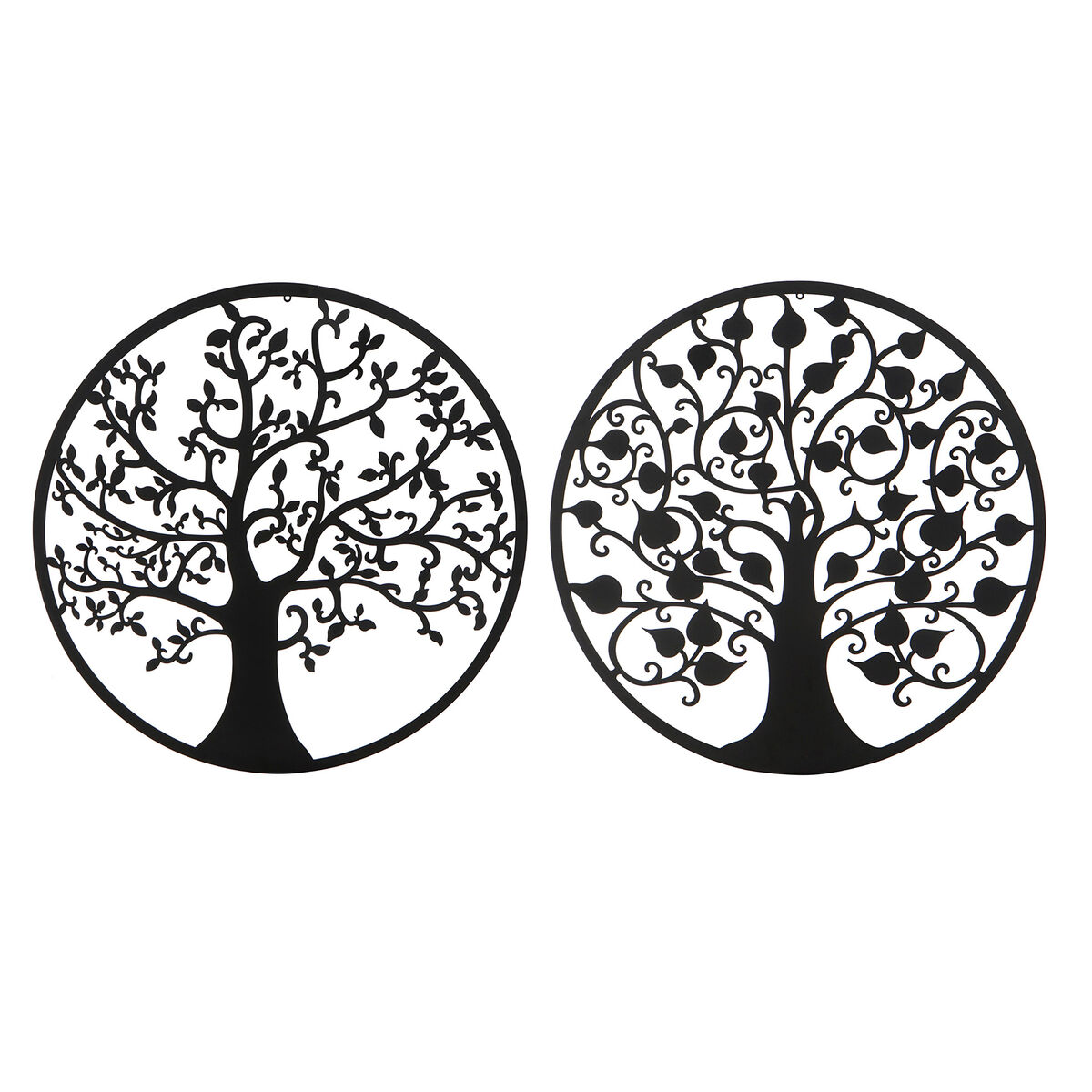 Wall Decoration DKD Home Decor Black Tree Indian Man 100 x 1 x 100 cm (2 Units)