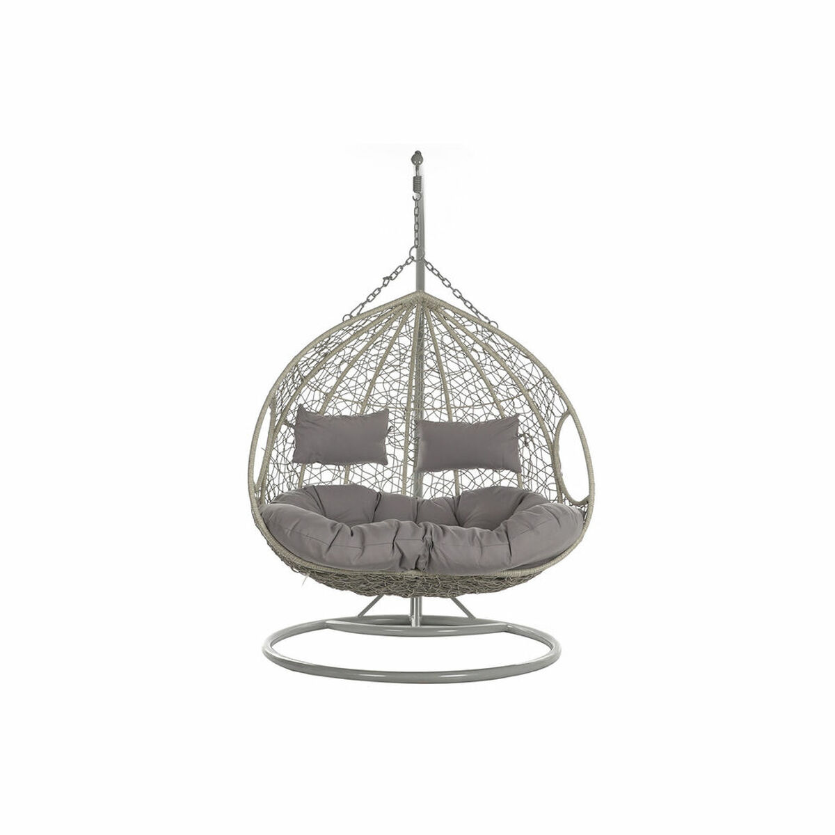 Hangende tuinstoel DKD Home Decor 133 x 80 x 110 cm Grijs Synthetische rotan Aluminium