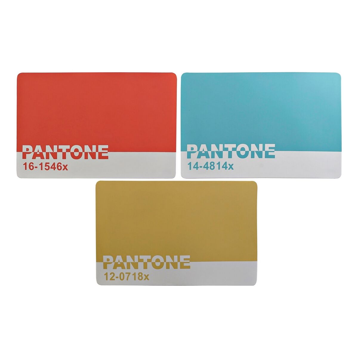 Set de table DKD Home Decor Pantone Bleu Rouge Doré Caoutchouc 43,5 x 28,5 x 0,5 cm 3 Pièces