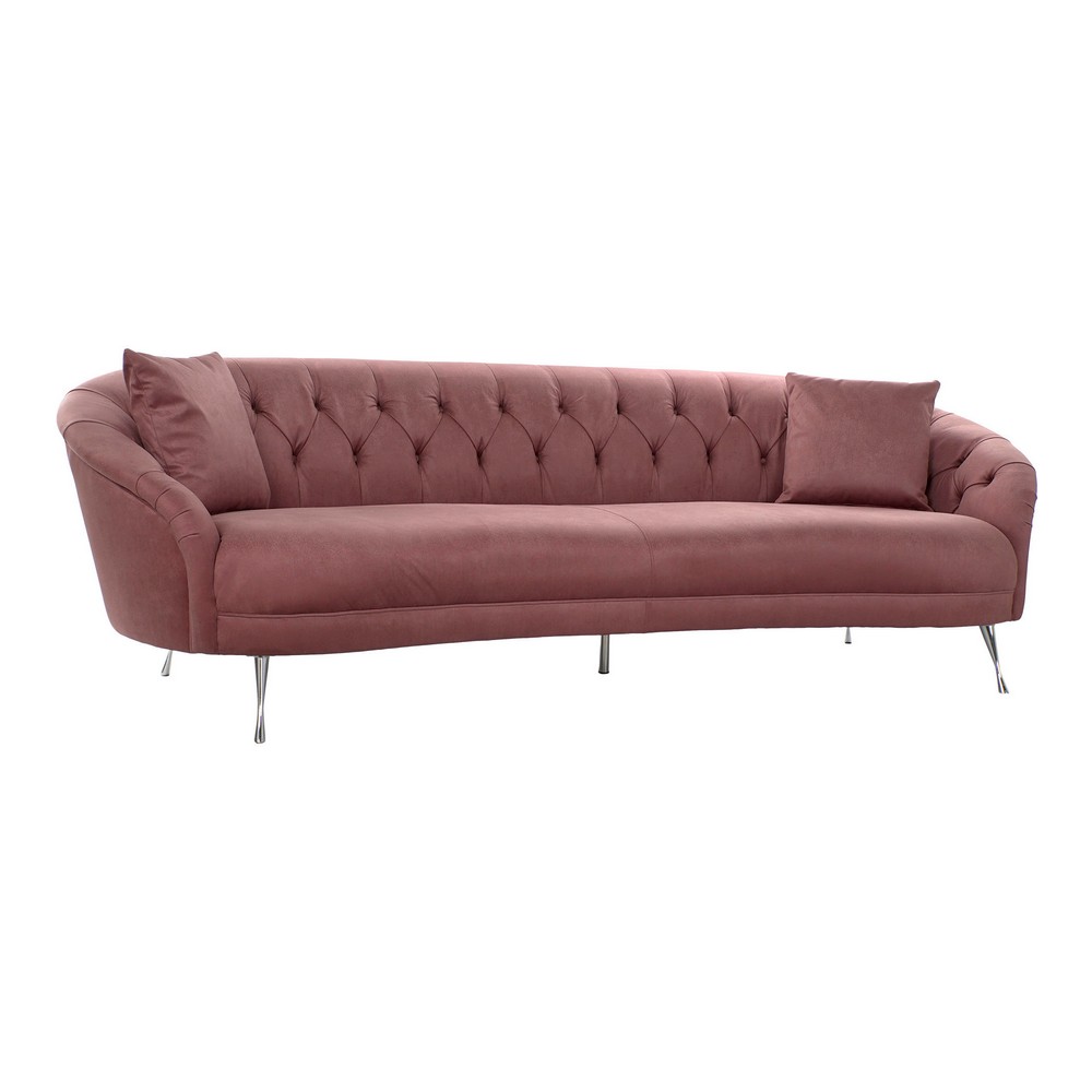 Sofa DKD Home Decor Pink Polyester Metal (250 x 100 x 80 cm)