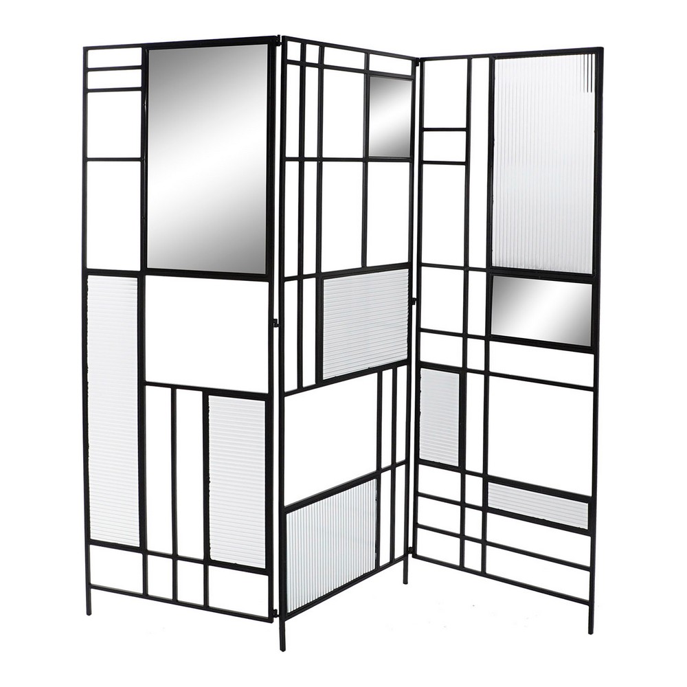 Folding screen DKD Home Decor Metal Crystal Mirror (180 x 1.5 x 170 cm)