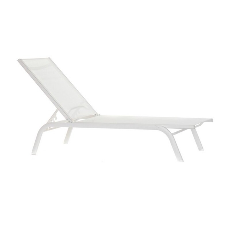 Tumbona DKD Home Decor reclinable Blanco PVC Aluminio (191 x 58 x 98 cm)