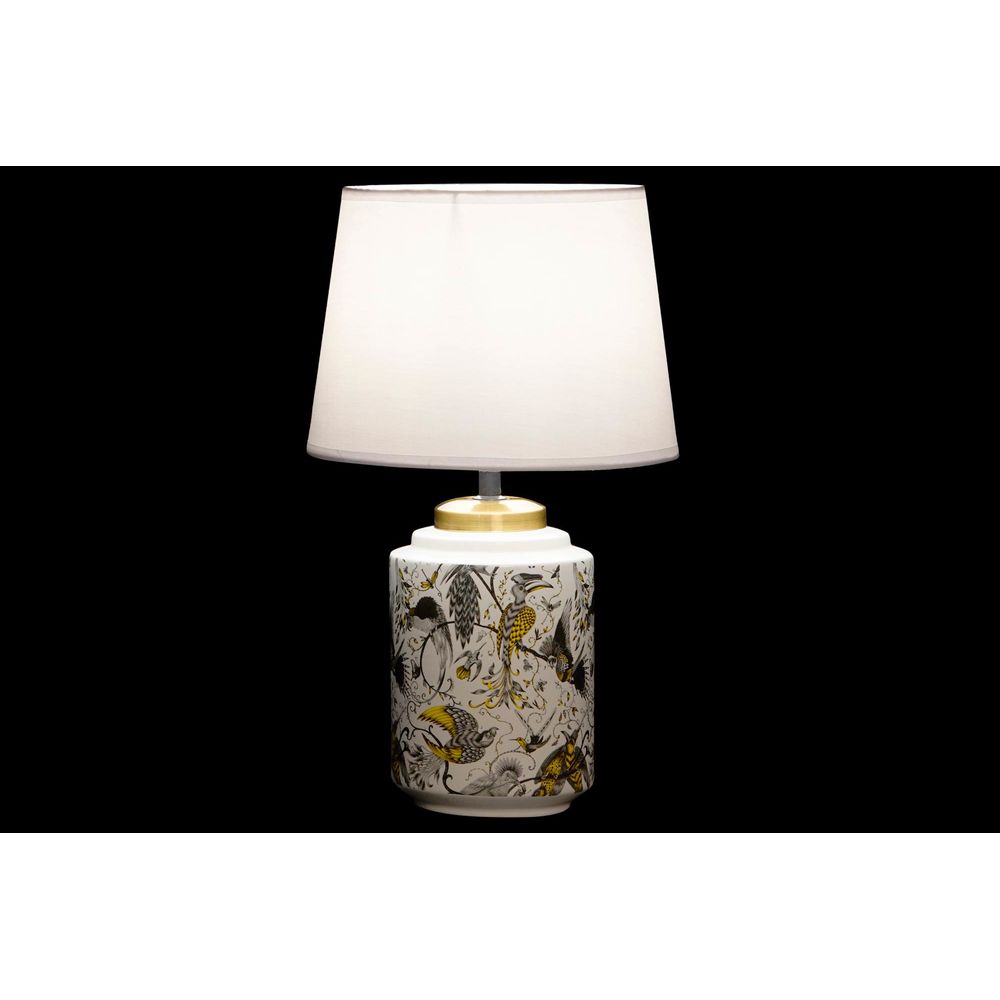 Desk lamp DKD Home Decor White Beige Cotton Stoneware 220 V 40 W Birds (2 pcs) (25 x 25 x 42 cm)