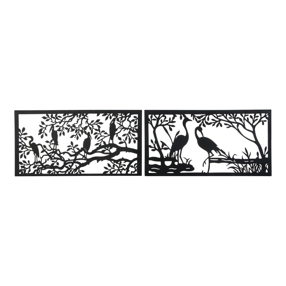 Decorative Figure DKD Home Decor Birds Metal (2 pcs) (96 x 1 x 50 cm)