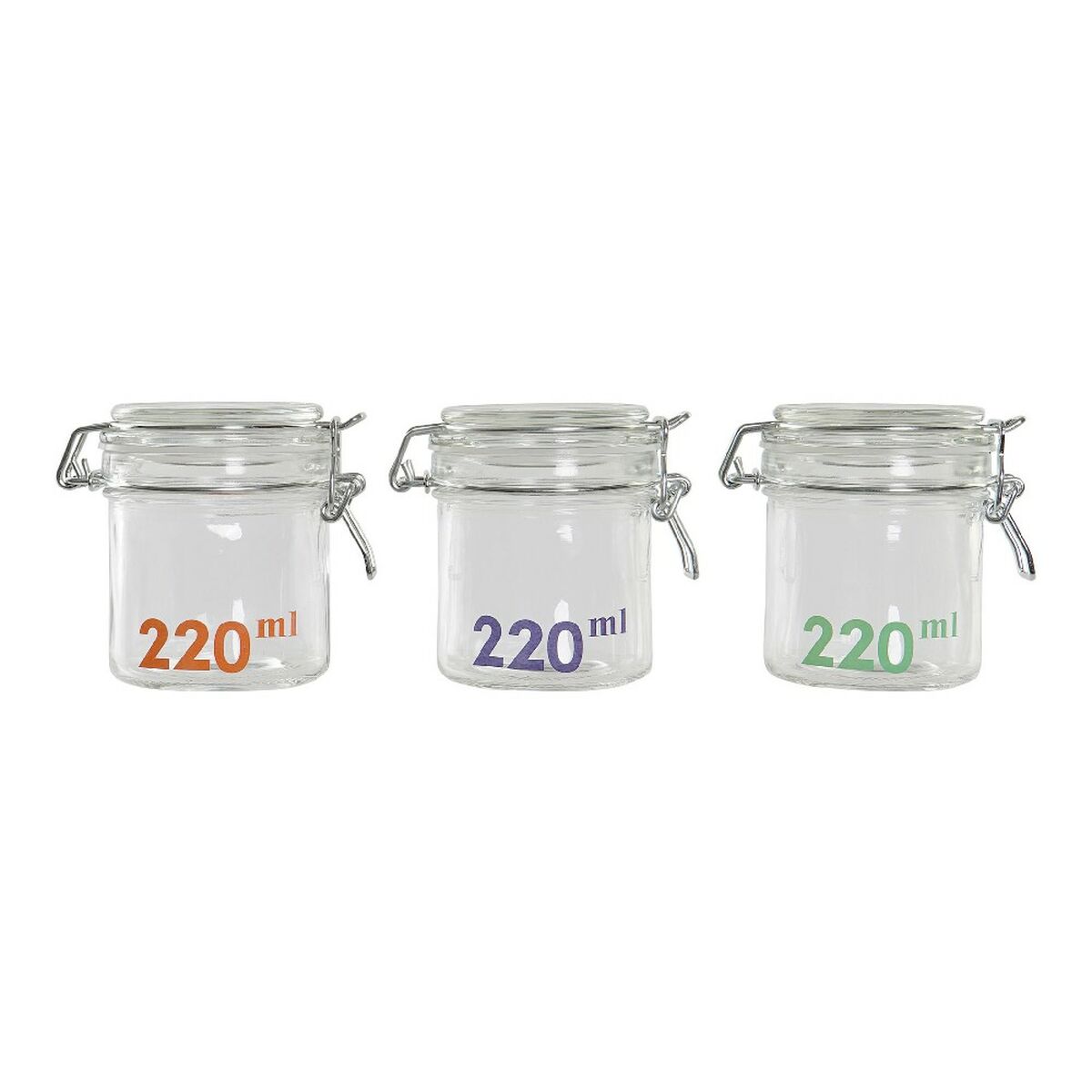 Boîte DKD Home Decor Verre Fer 8.5 x 11 x 10 cm 220 ml (3 pcs)