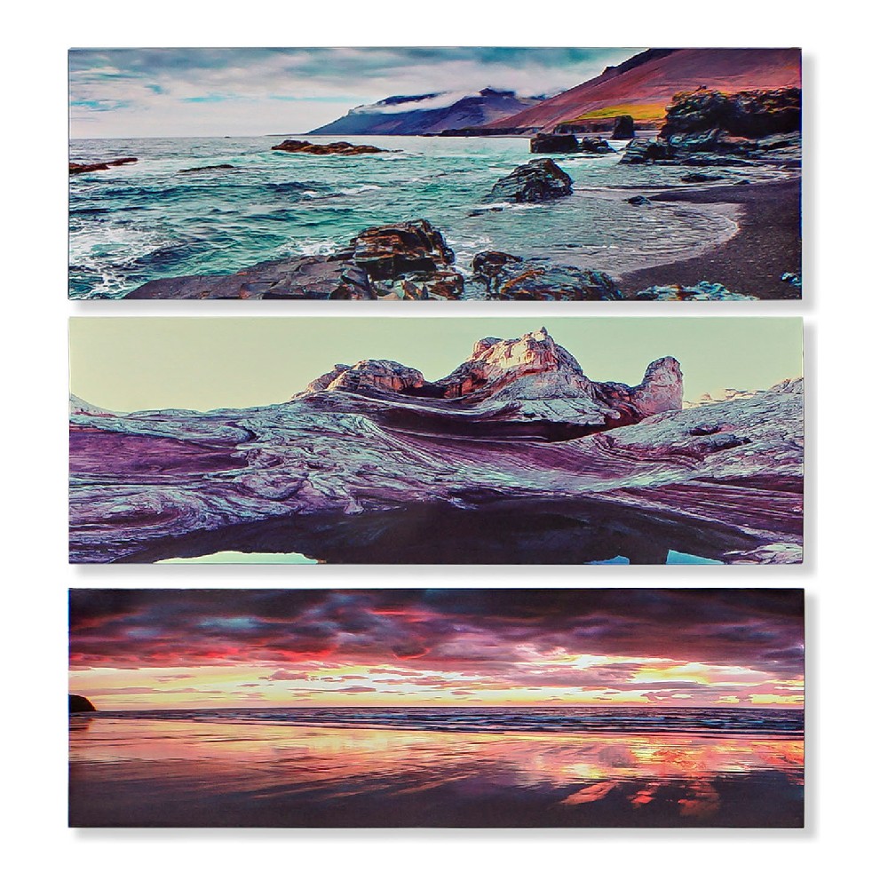Painting DKD Home Decor Beach Canvas (3 pcs) (90 x 2 x 30 cm)
