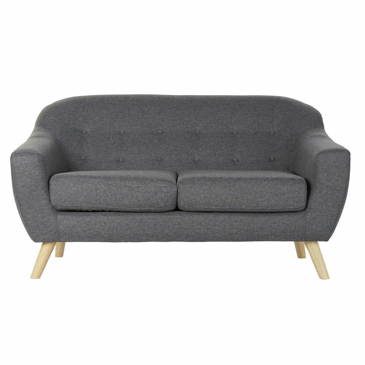 2-sæders sofa DKD Home Decor 8424001799428 grå multicolor naturligt træ gummi træ Scandi 146 x 72 x 82 cm