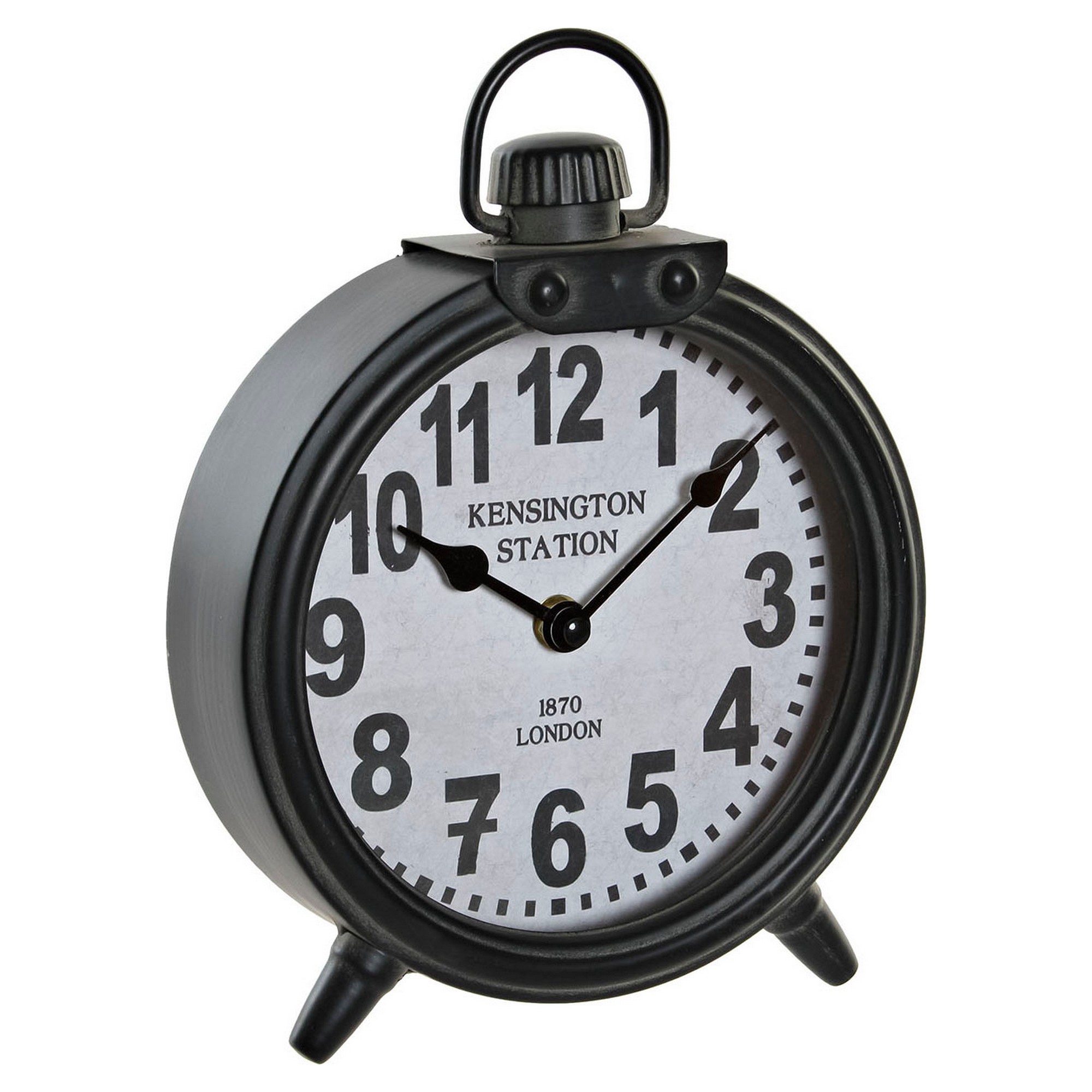 Horloge de table DKD Home Decor Gris foncé Fer (18.5 x 5.5 x 26 cm)