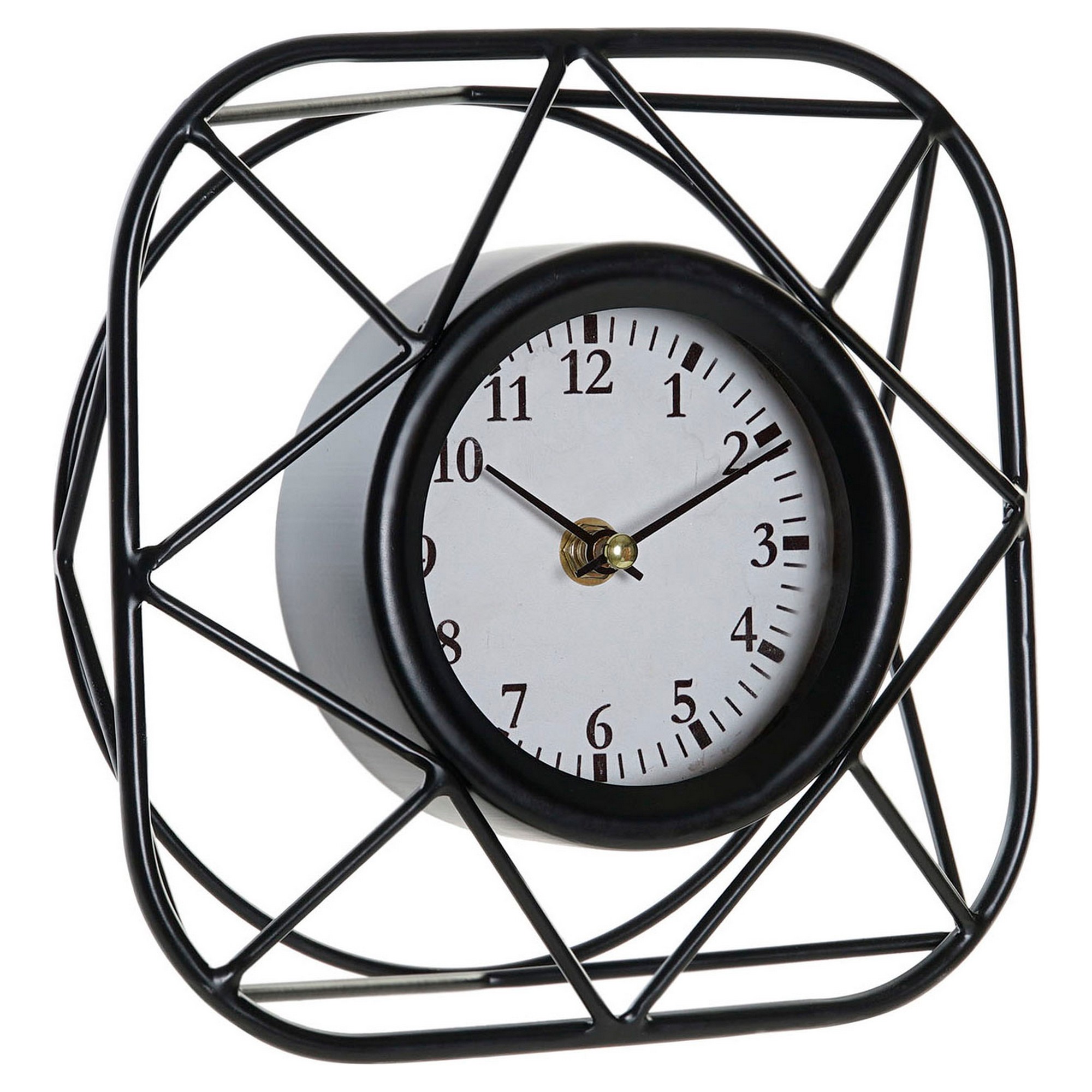Table clock DKD Home Decor Modern Black Iron (20 x 18 x 20 cm)