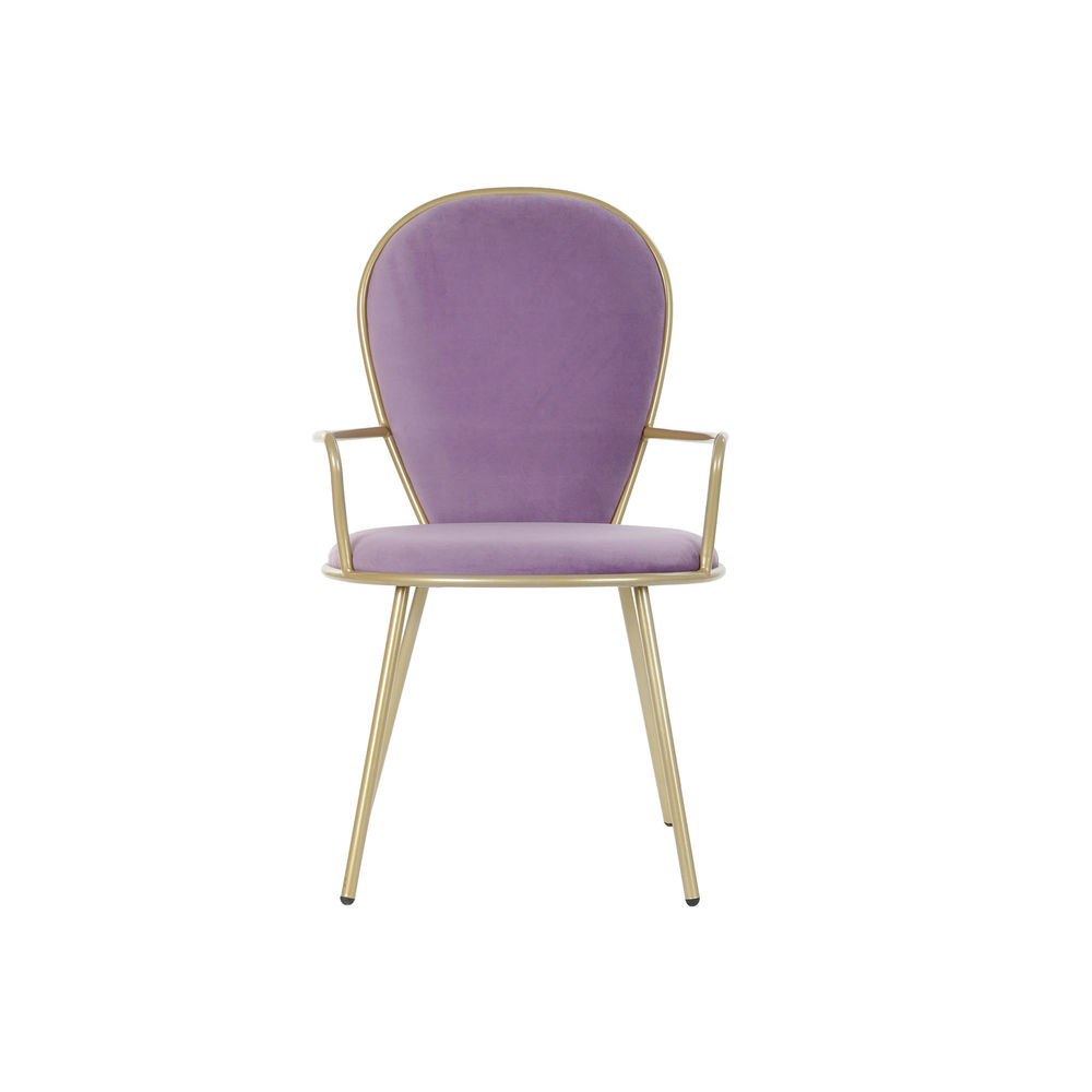 Chaise à Accoudoirs DKD Home Decor Métal Polyester (61.5 x 54.5 x 88 cm)