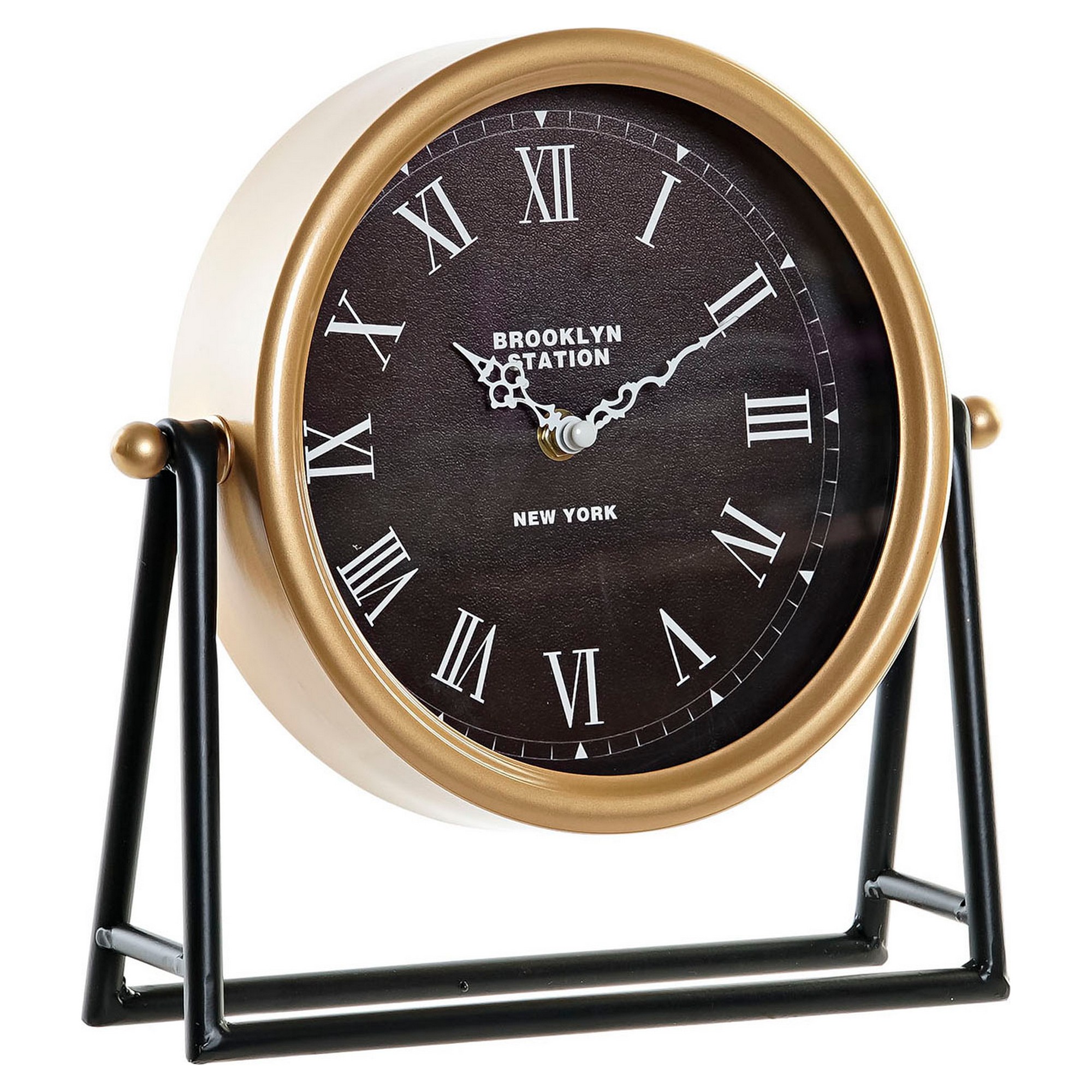Horloge de table DKD Home Decor Doré Verre Fer (25 x 7 x 25 cm)