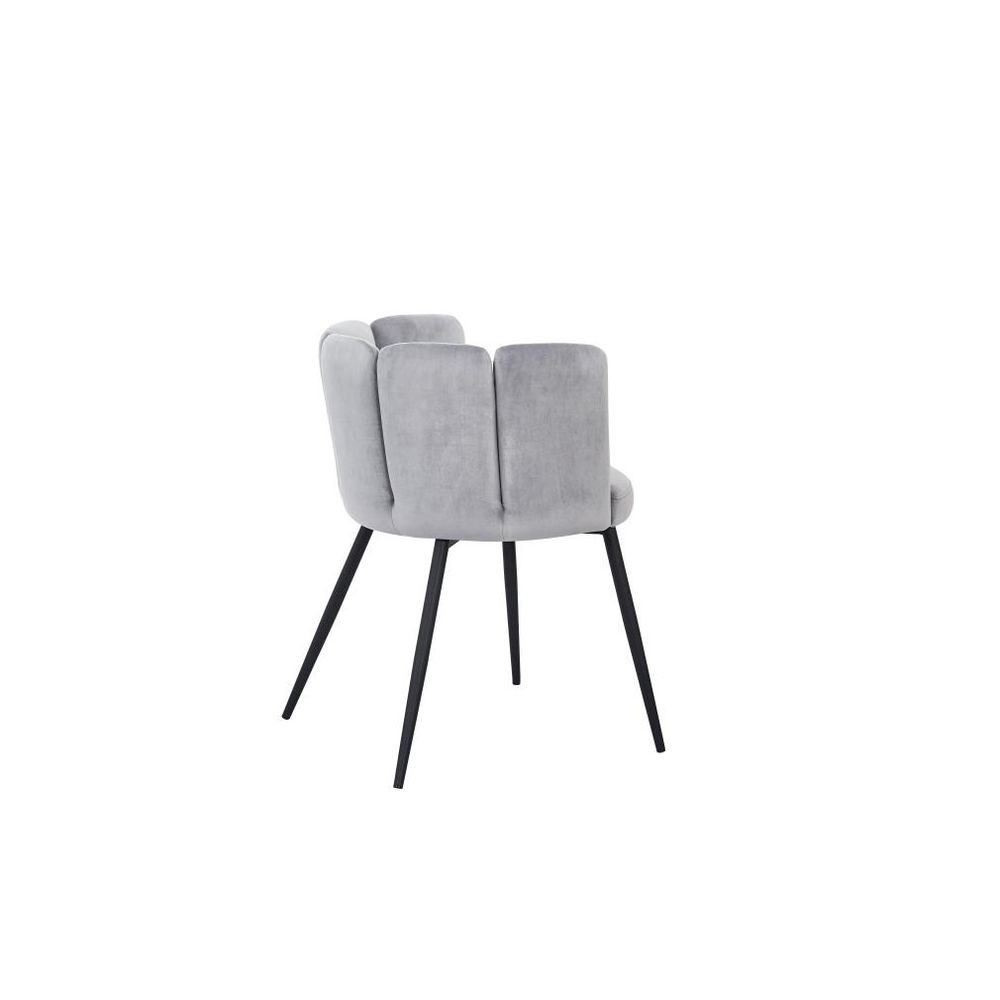 Chaise de Salle à Manger DKD Home Decor Polyester Métal Gris clair (59 x 53.5 x 74 cm)