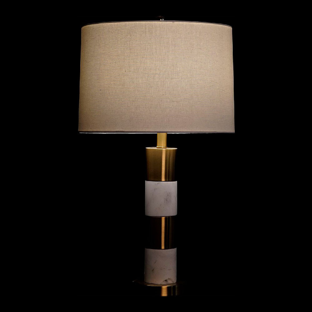 Lámpara de mesa DKD Home Decor Blanco Poliéster Metal Mármol 220 V Dorado 60 W (38 x 38 x 69 cm)