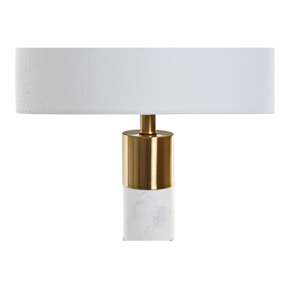 Lampada da tavolo DKD Home Decor Bianco Poliestere Metallo Marmo 220 V Dorato 60 W (38 x 38 x 69 cm)