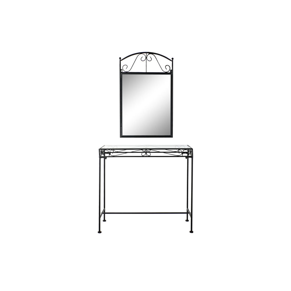 Console DKD Home Decor Black Ironwork Mirror (2 pcs) (80 x 30 x 75 cm) (50 x 2 x 80 cm)