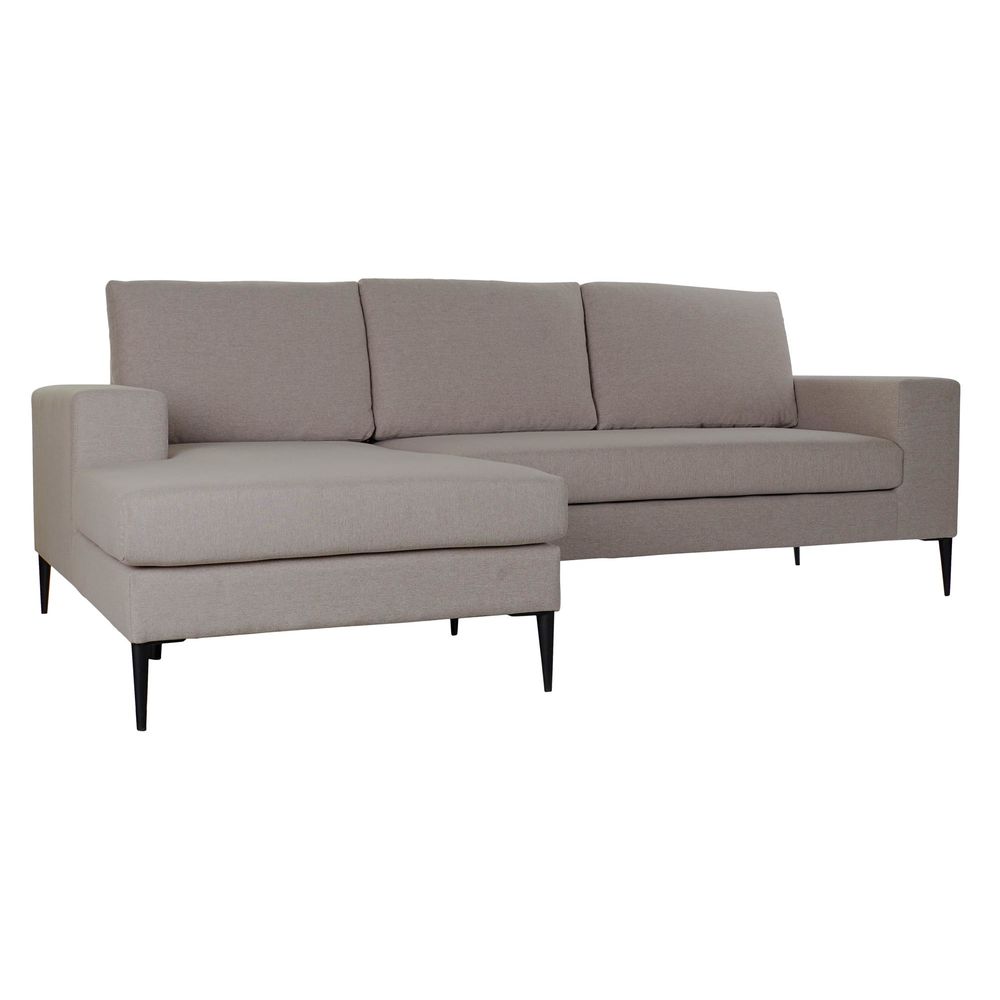 Chaise Longue Sofa DKD Home Decor Polyester Metal Dark Grey (240 x 160 x 85 cm)