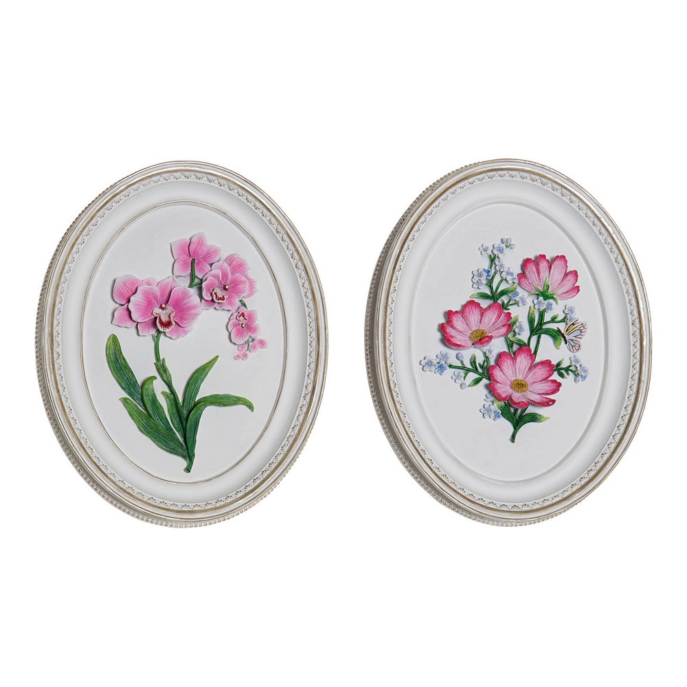 Decorative Figure DKD Home Decor Resin Flowers (2 pcs) (17 x 2.5 x 21.6 cm)