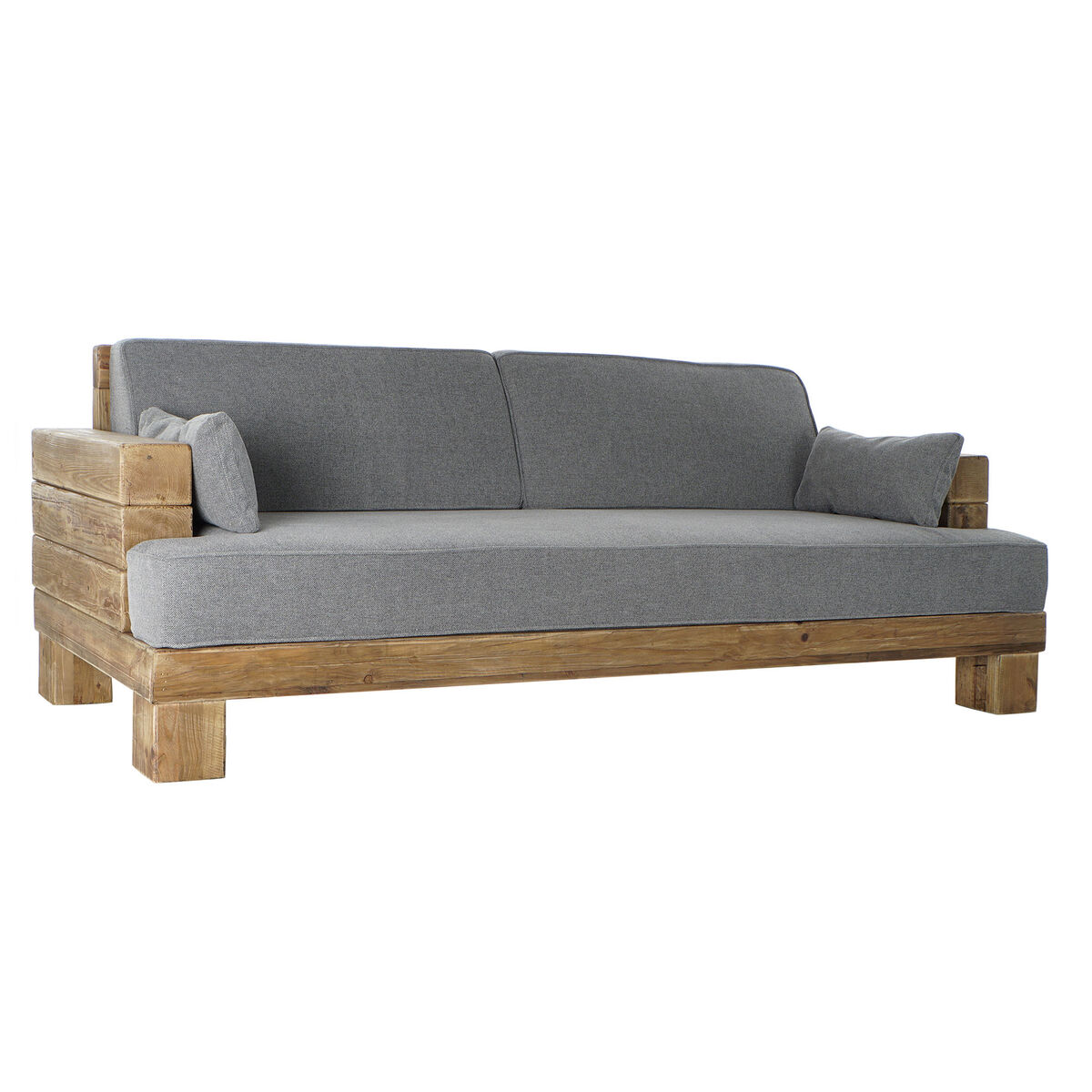 Sofa DKD Home Decor Grå Natural Alpino - Stilig 224 x 95 x 82 cm Stue Sofa