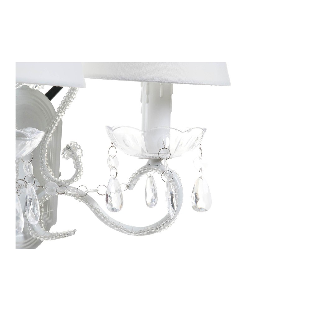 Plafondlamp DKD Home Decor Wit Transparant Polyester Acryl Metaal 220 V 25W (32 x 21 x 42 cm)