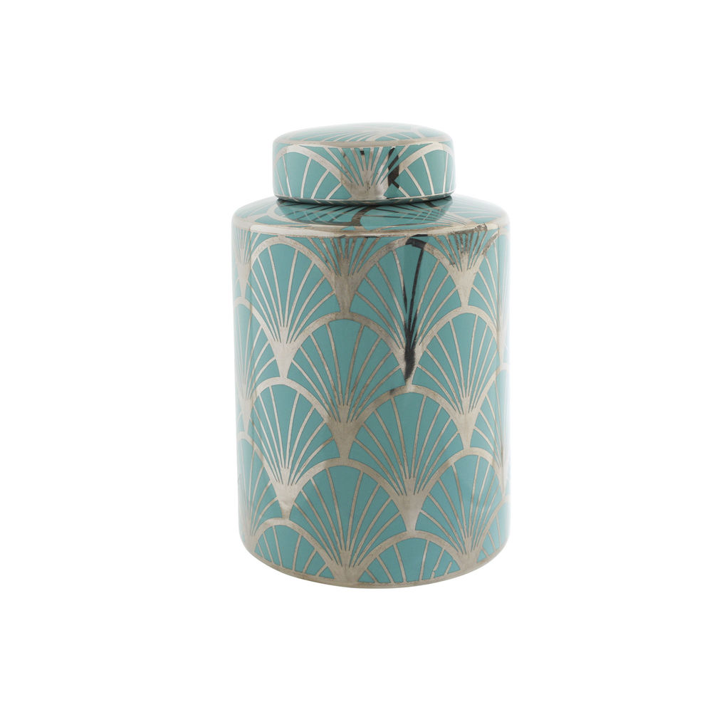Vase DKD Home Decor Turquoise Porcelain Oriental (13.5 x 13.5 x 21 cm)