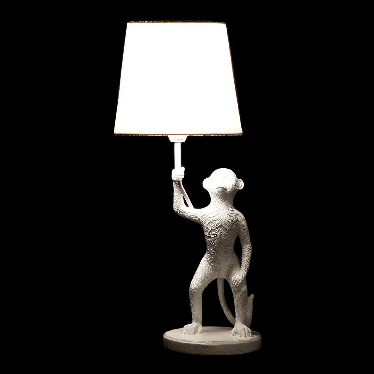 Desk lamp DKD Home Decor White Black Polyester Metal Resin 25W 220 V Monkey (2 pcs) (20 x 20 x 45 cm)