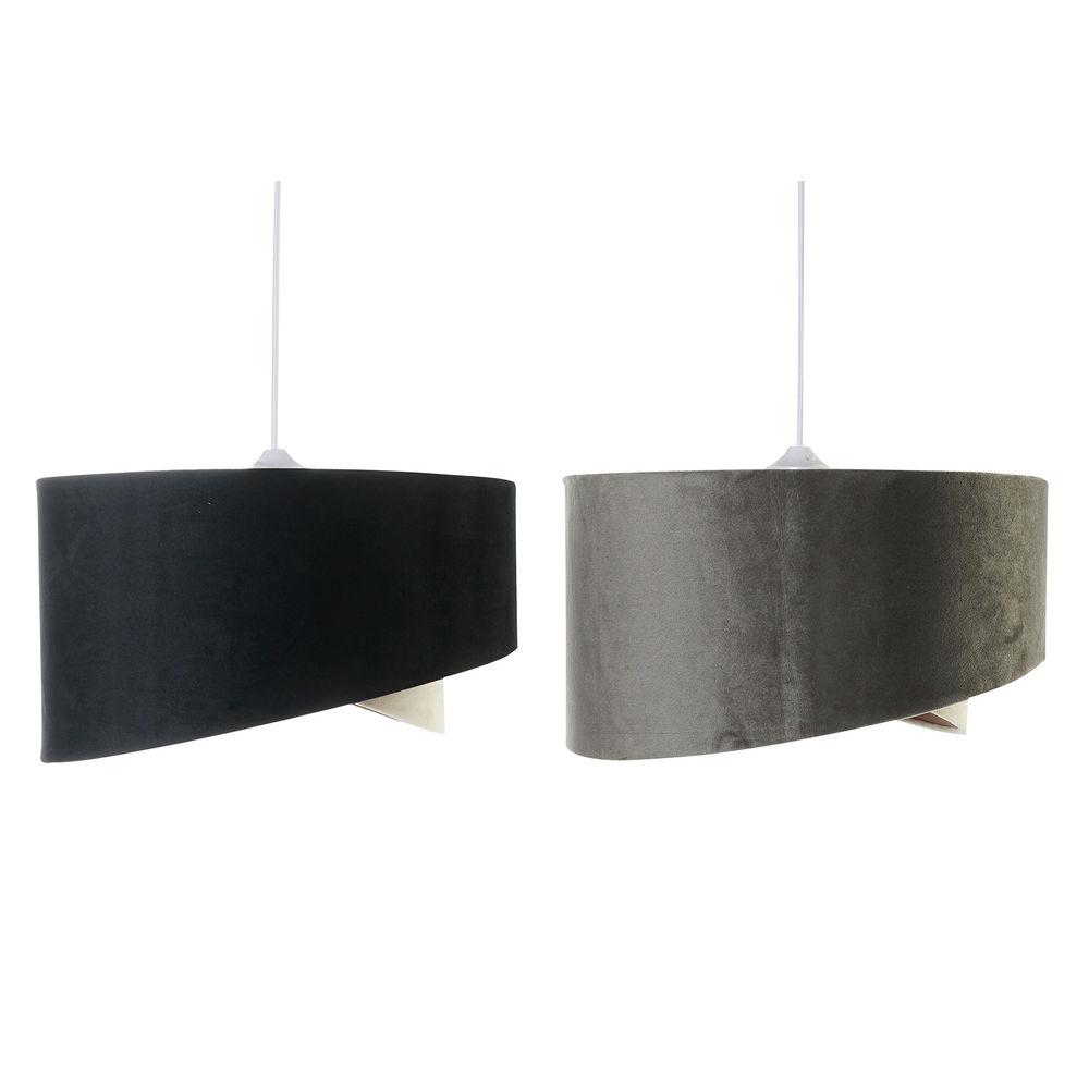 Ceiling Light DKD Home Decor Black Grey Polyester 220 V 50 W (2 pcs) (36 x 36 x 18 cm)