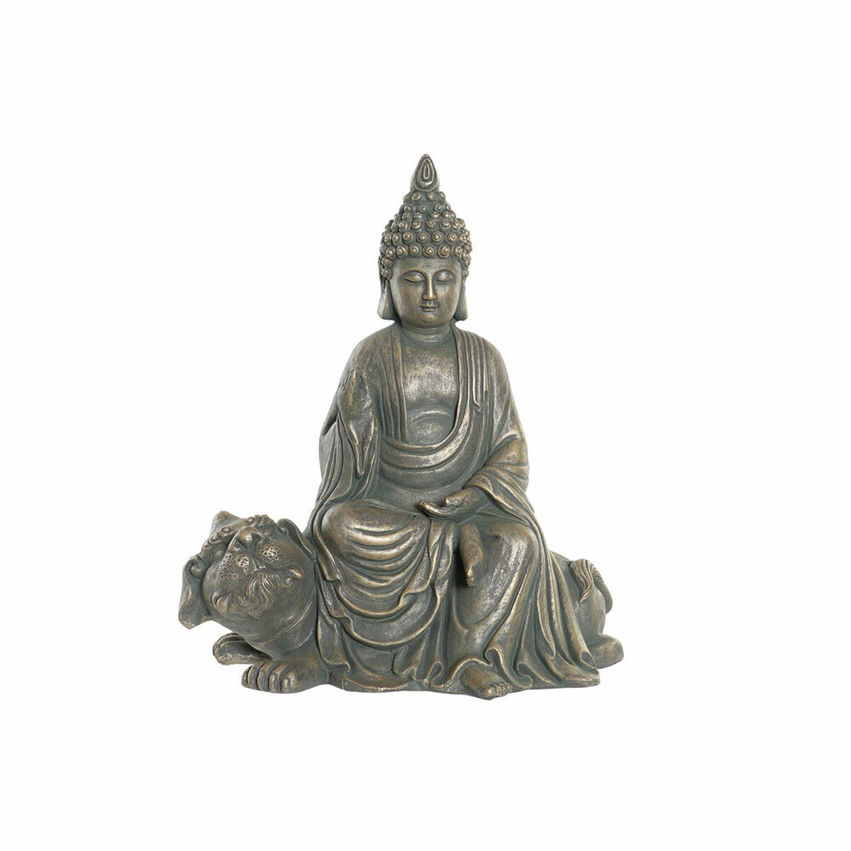 Dekorativ figur DKD Home Decor 38 x 25 x 43 cm Sort Gylden Buddha Mørkegrå Orientalsk Moderne
