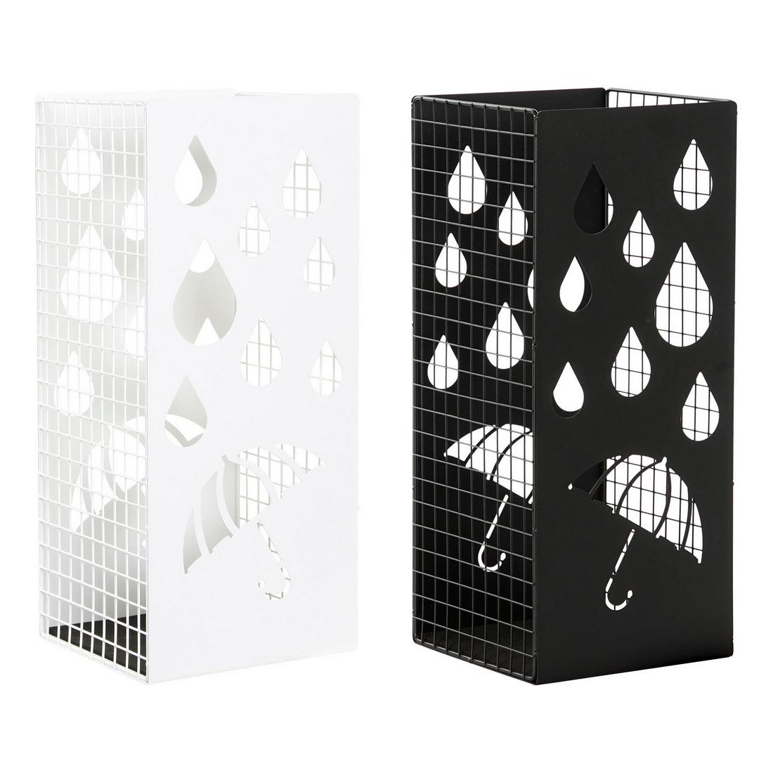 porte-parapluie DKD Home Decor Noir Métal Blanc (19.5 x 20 x 47.5 cm) (2 pcs)