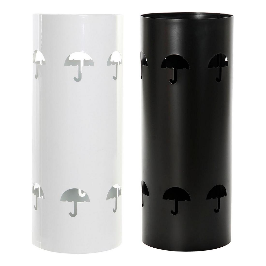 porte-parapluie DKD Home Decor Noir Métal Blanc (19.5 x 19.5 x 47.5 cm) (2 pcs)