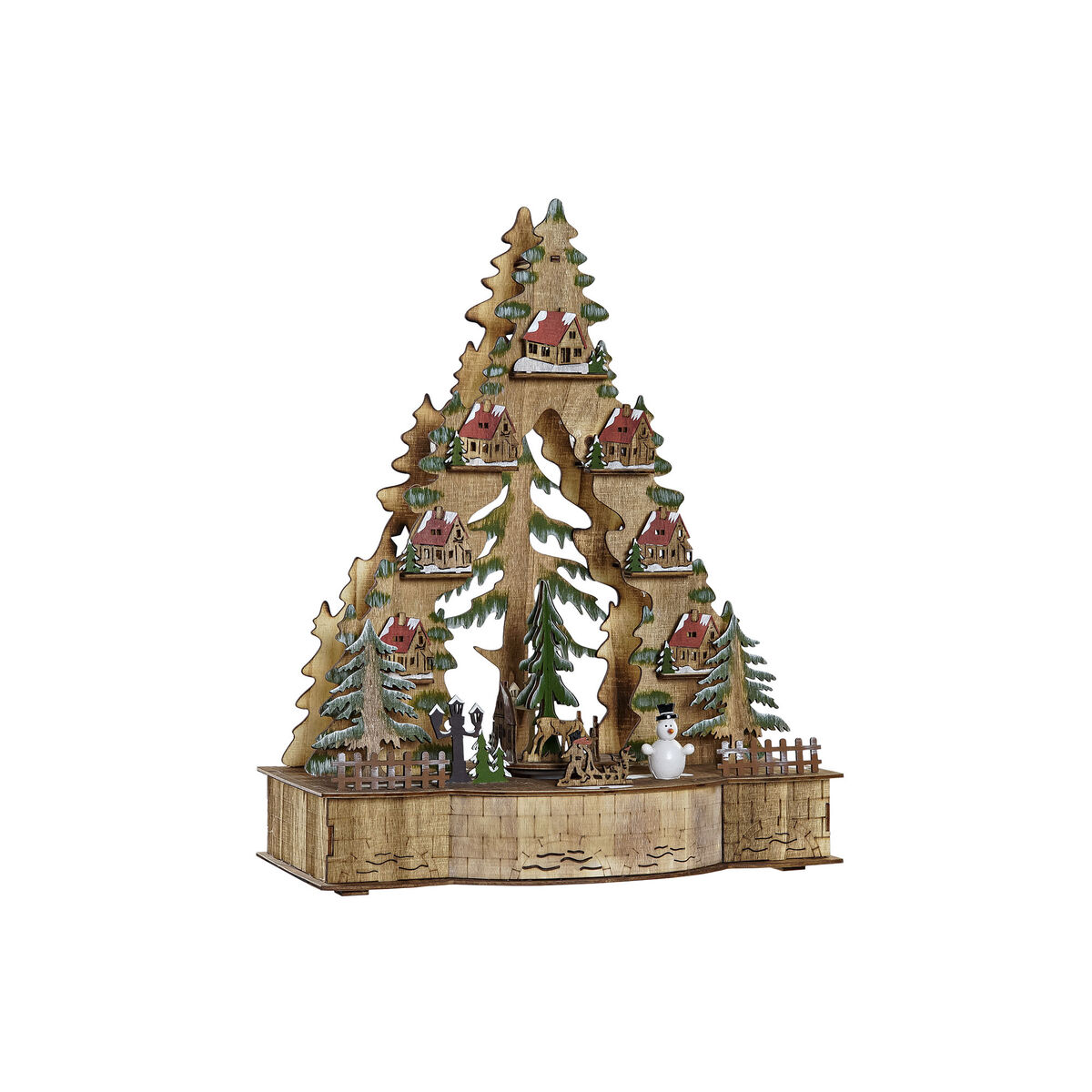 Décorations de Noël DKD Home Decor Arbre Bois Maisons (30 x 15 x 37 cm)