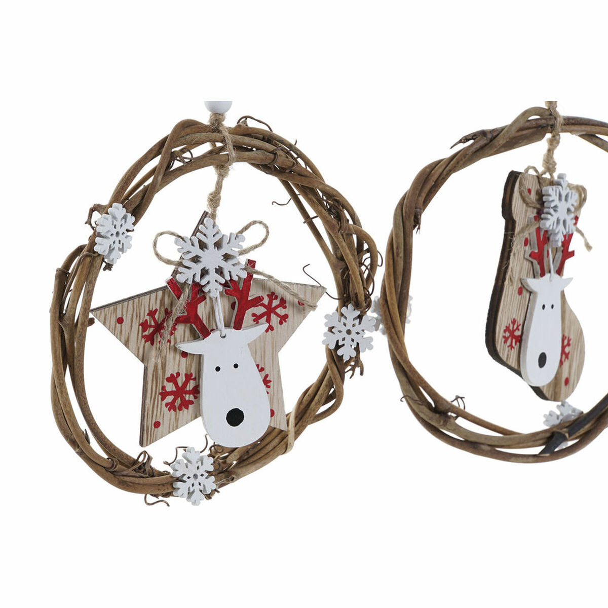 Image secondaire de Décorations de Noël DKD Home Decor Bois (3 pcs) (14 x 1 x 18 cm)