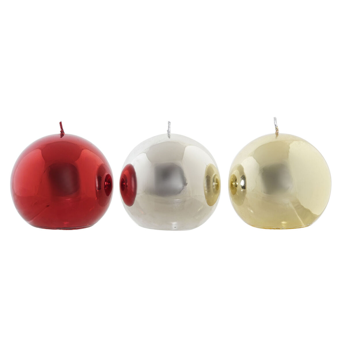 Bougie DKD Home Decor Noël (9 x 9 x 9 cm) (3 Unités)
