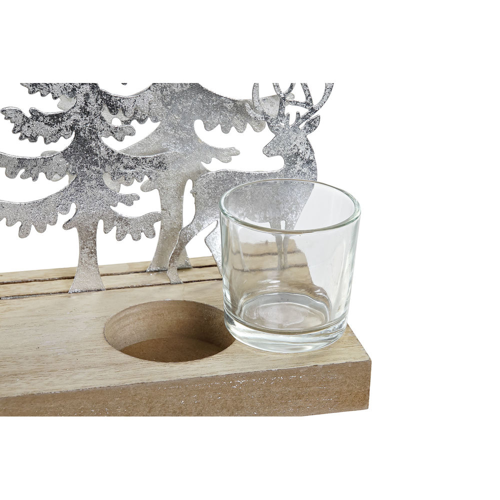 Christmas Candle Holder DKD Home Decor Tree Metal Wood (13.5 x 10 x 22 cm) (2 pcs)