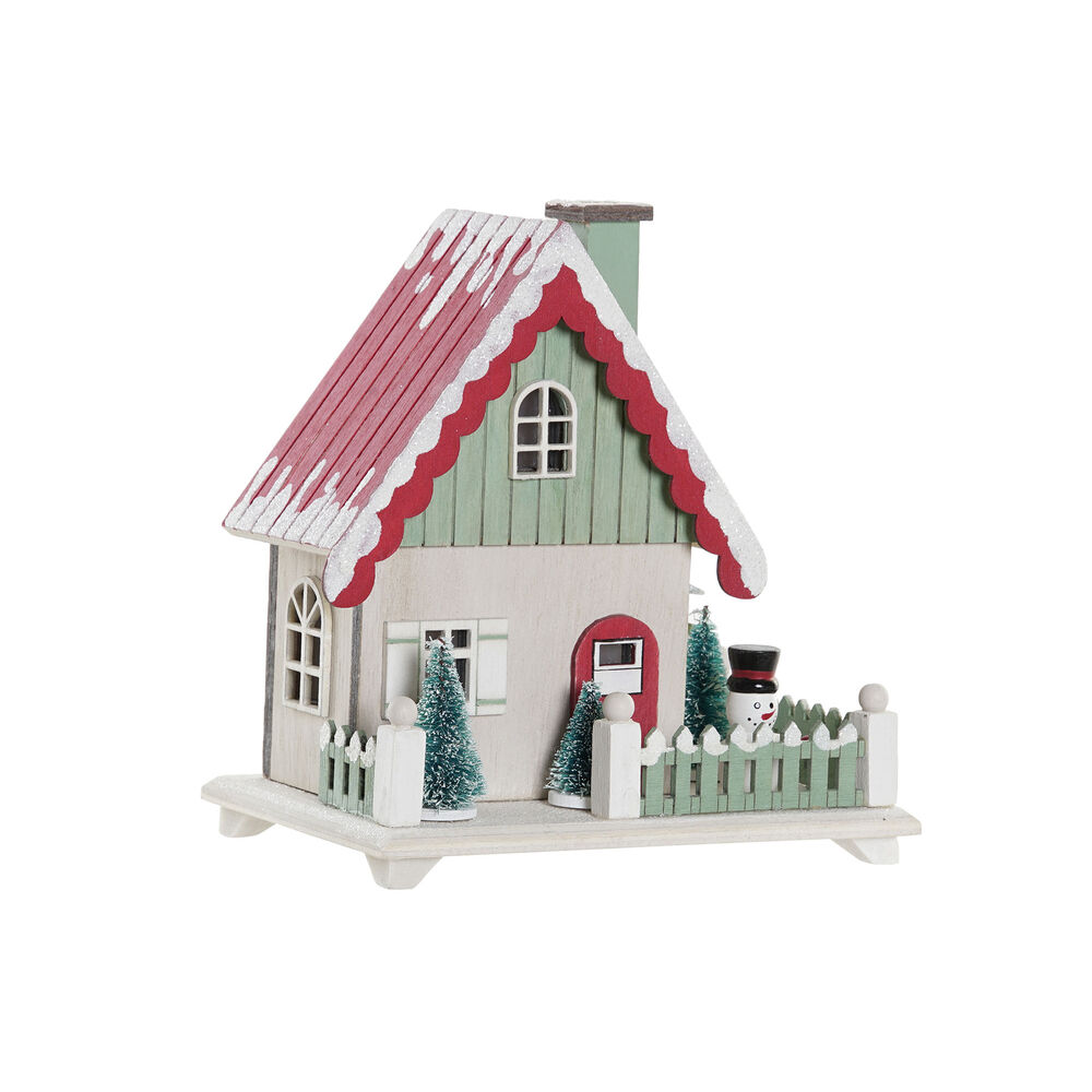 Christmas bauble DKD Home Decor Wood House (15.5 x 10 x 16 cm)