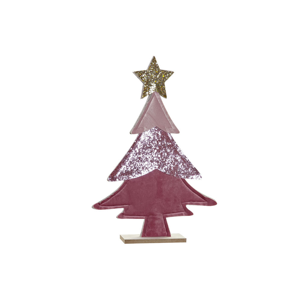 Christmas bauble DKD Home Decor Polyester Glitter MDF Wood (24 x 5 x 35 cm)
