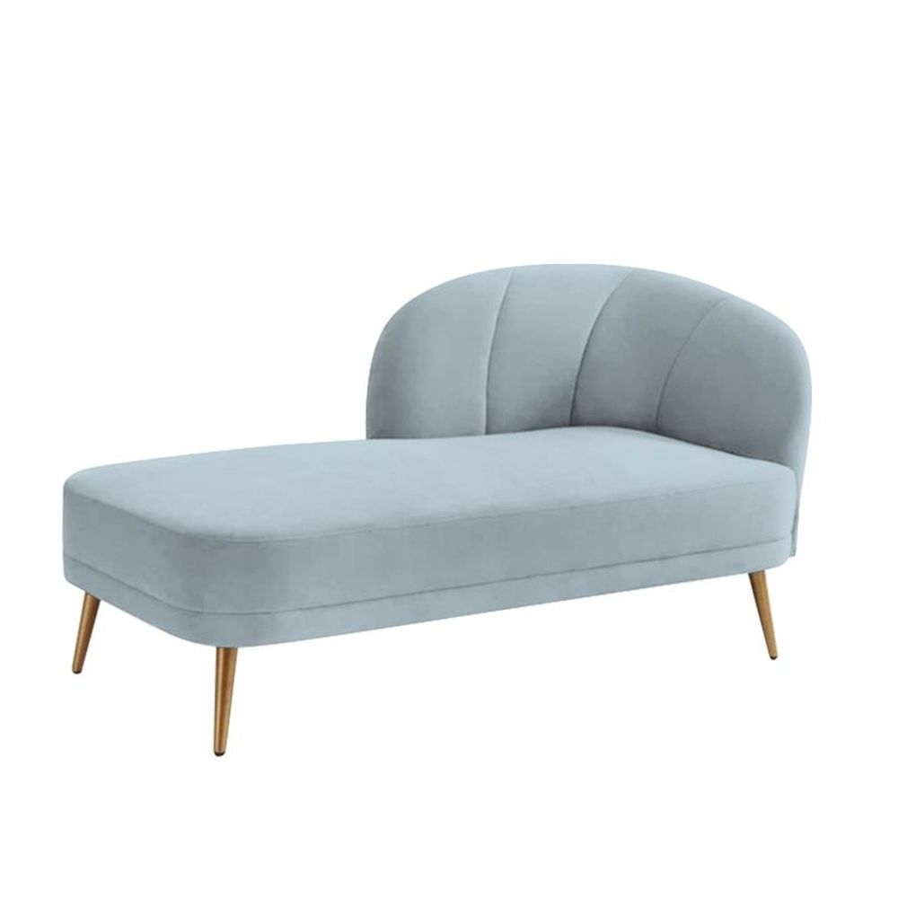 Canapé chaise longue DKD Home Decor Bleu ciel Polyester Pin (160 x 80 x 90 cm)
