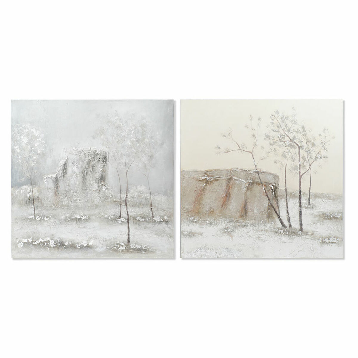 Καμβάς DKD Home Decor Τζίντζερ Καμβάς 100 x 3,8 x 100 cm (2 Τεμάχια)