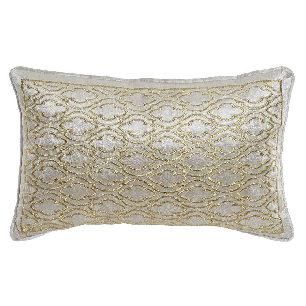 Cushion DKD Home Decor Polyester Velvet Golden Ivory (50 x 10 x 30 cm)