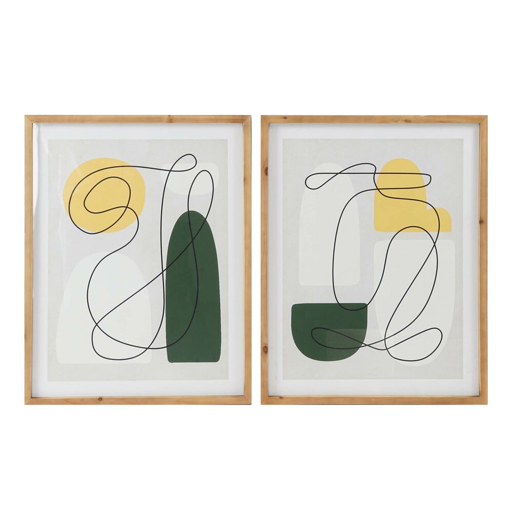 Maleri DKD Home Decor Abstrakt (2 pcs) (55 x 2 x 70 cm)