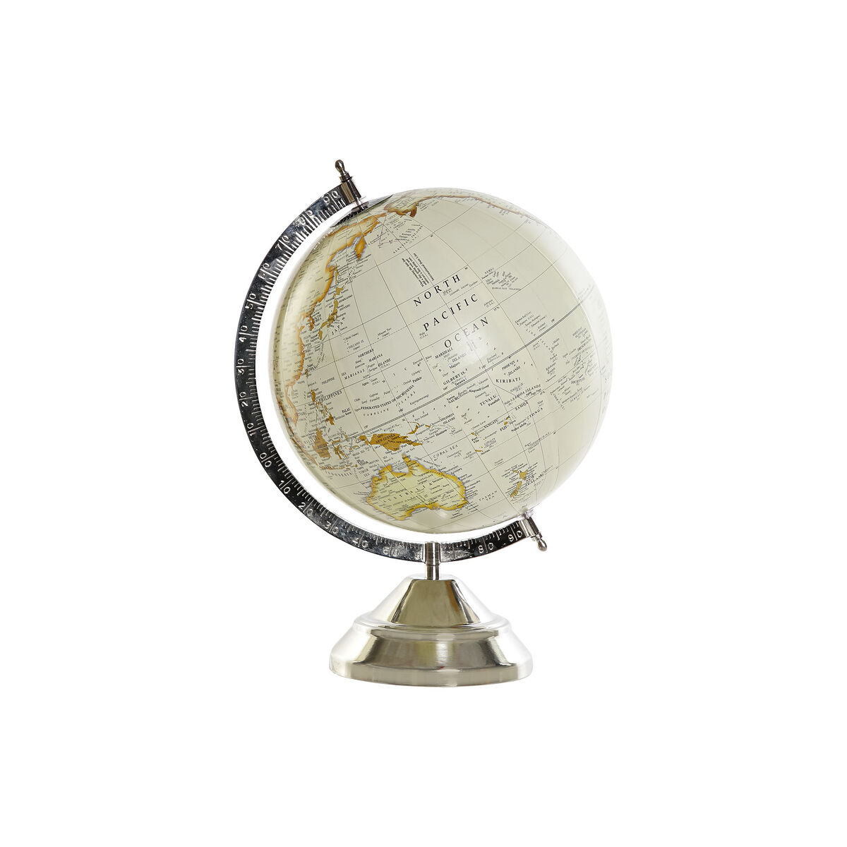Globe terrestre DKD Home Decor Argenté Beige Métal (27 x 25 x 40 cm)