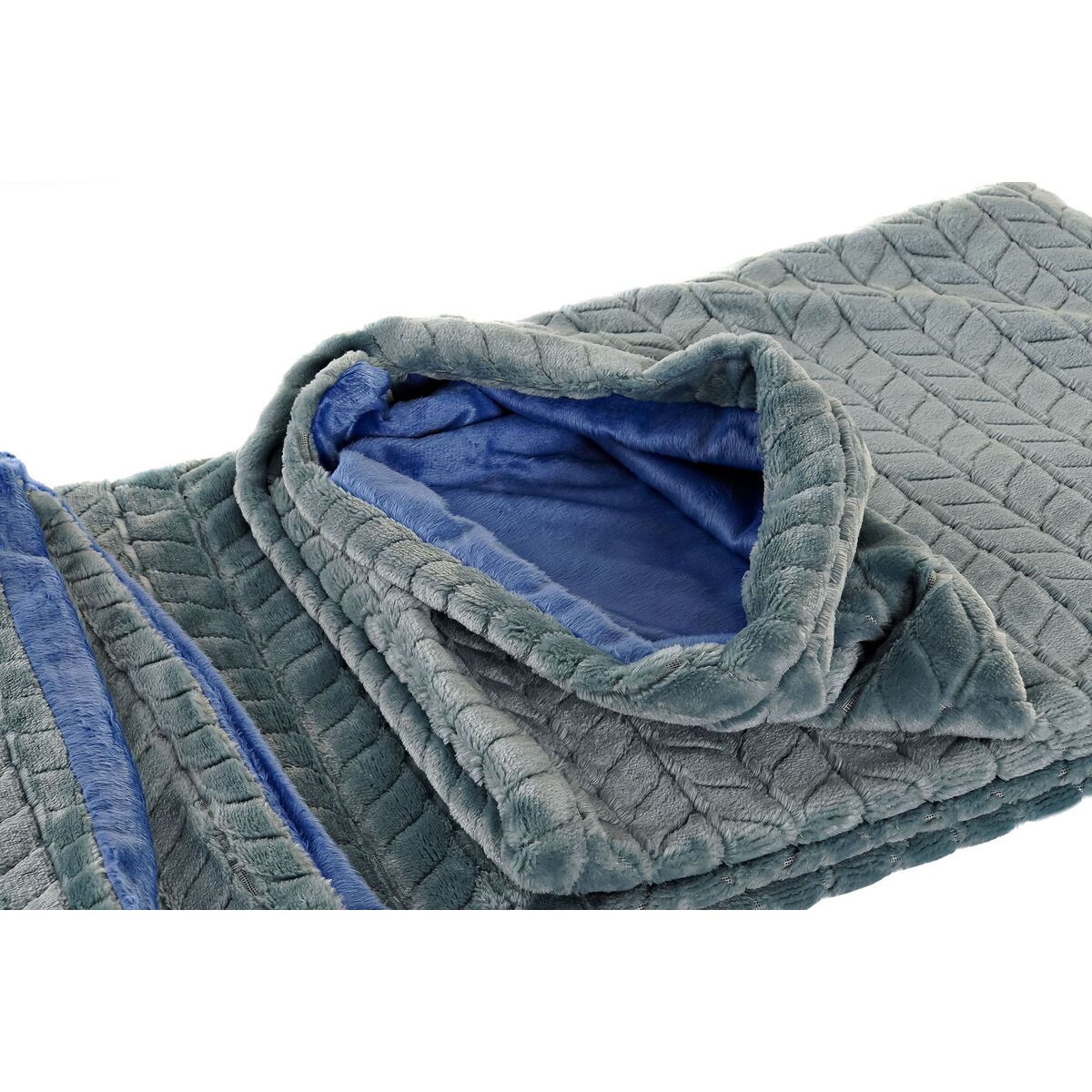 Blanket DKD Home Decor Arrows Celeste Sky blue (130 x 170 x 2 cm)