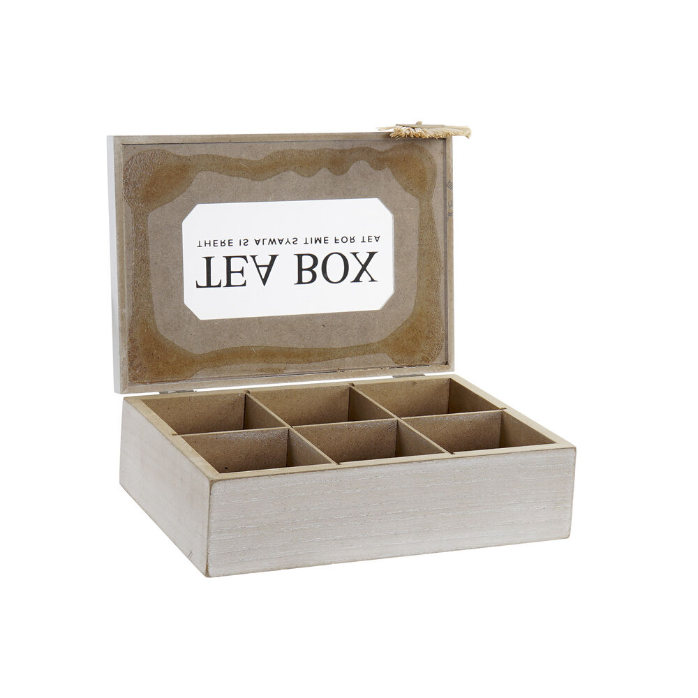 Boîte pour infusions DKD Home Decor Verre Bois (24 x 16 x 7.5 cm)